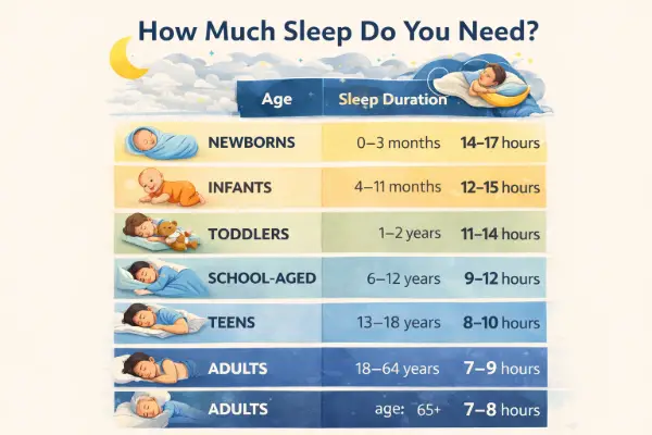 recommended hours of sleep